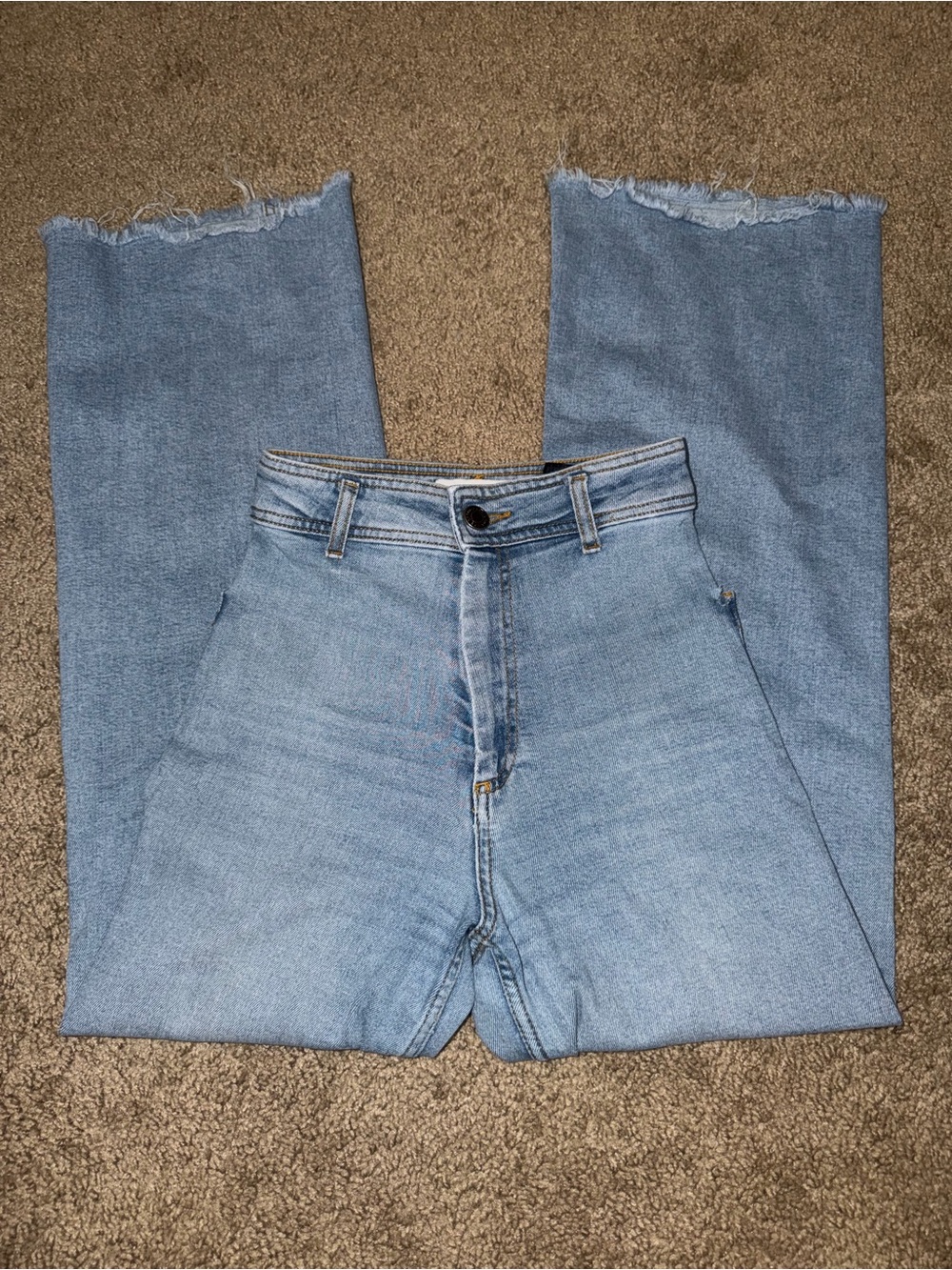 Medium Wash High-Rise Wide Leg Zara Jeans